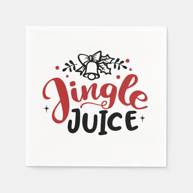 funny Christmas jingle juice drinking party Napkin (Front)
