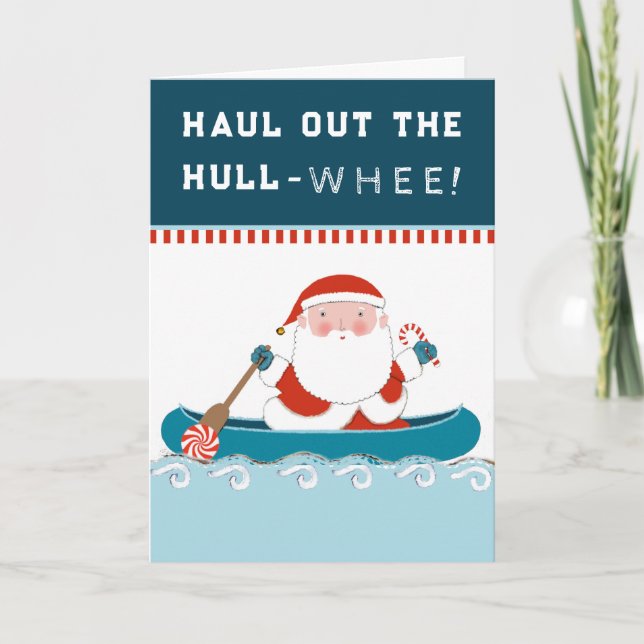 Funny Christmas Kayaking Cards (Front)