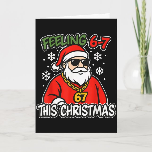 Funny Christmas Kids 6-7 67 Six Seven Meme Boys Ch Card (Front)