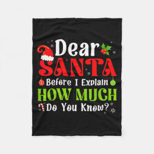 Funny Christmas Kids Boys Girls Dear Santa I Can E Fleece Blanket