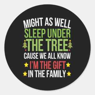 Funny Christmas Kids Christmas Pyjamas Classic Round Sticker
