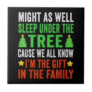 Funny Christmas Kids Christmas Pyjamas Girls Boys Ceramic Tile