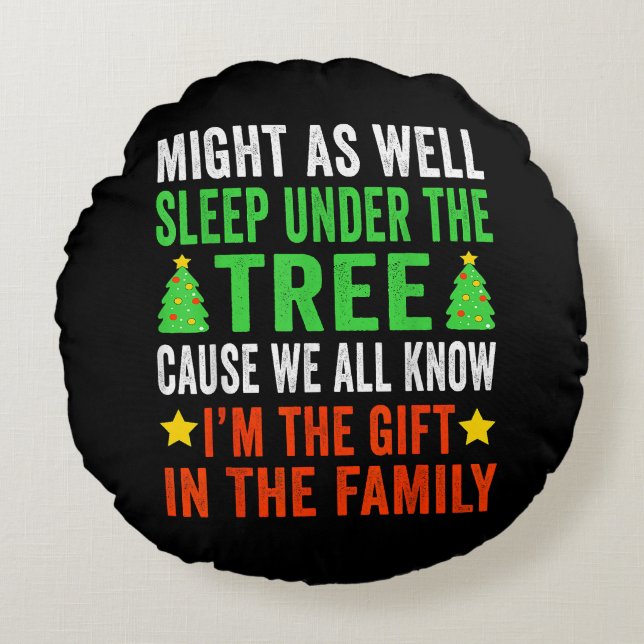 Funny Christmas Kids Christmas Pyjamas Girls Boys Round Cushion (Front)