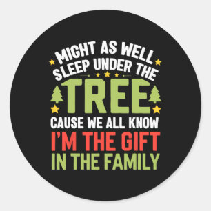 Funny Christmas Kids Mens Christmas Pyjamas Women Classic Round Sticker