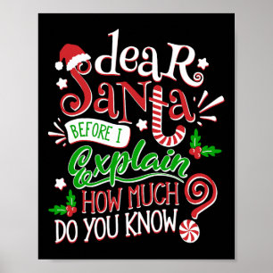Funny Christmas Kids Toddler Dear Santa I Can Expl Poster
