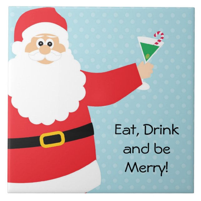 Funny Christmas Large Tile Trivet (Front)