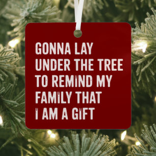 Funny Christmas Lay Under The Tree Xmas Gifts Metal Tree Decoration