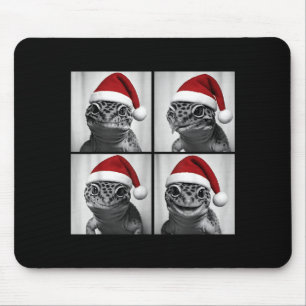 Funny Christmas Leopard Gecko Santa Photo Booth  Mouse Pad