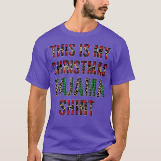 Funny Christmas Leopard Plaid This Is My Christmas T-Shirt