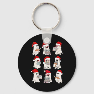 Funny Christmas Library Teacher Key Ring