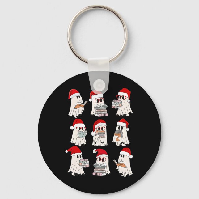 Funny Christmas Library Teacher  Key Ring (Front)