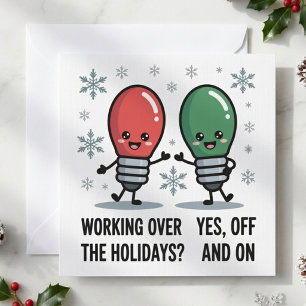 Funny Christmas Light Off And On Pun Holiday Card