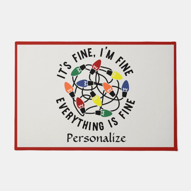 Funny Christmas Light Quote Holiday Humour Doormat (Front)