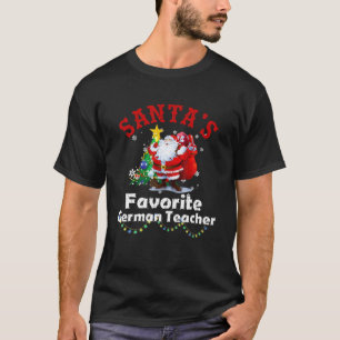 Funny Christmas Lighting Santa's Favorite German T T-Shirt