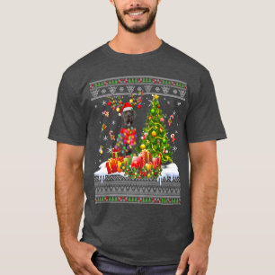 Funny Christmas Lights Great Dane Funny Xmas Ugly T-Shirt