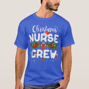 Funny Christmas Lights Nurse Crew Reindeer Santa N T-Shirt