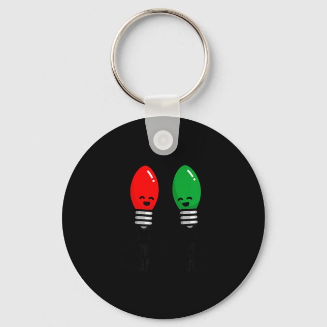 Funny Christmas Lights Pun Working Over Holidays_  Key Ring (Front)