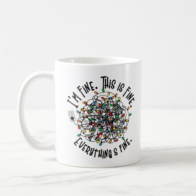 Funny Christmas Lights Saying Coffee Mug (Left)