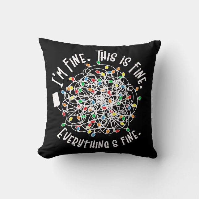 Funny Christmas Lights Saying Cushion (Front)