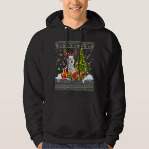 Funny Christmas Lights Westie Dog Funny Xmas Ugly Hoodie
