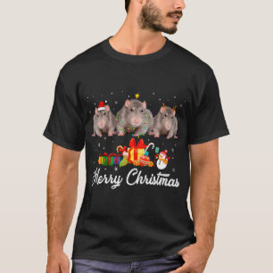 Funny Christmas Lights Xmas Pajama Rat Animals Lov T-Shirt