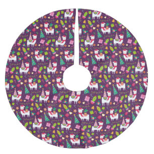 Funny  Christmas Llama Brushed Polyester Tree Skirt