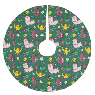 Funny  Christmas Llama Brushed Polyester Tree Skirt