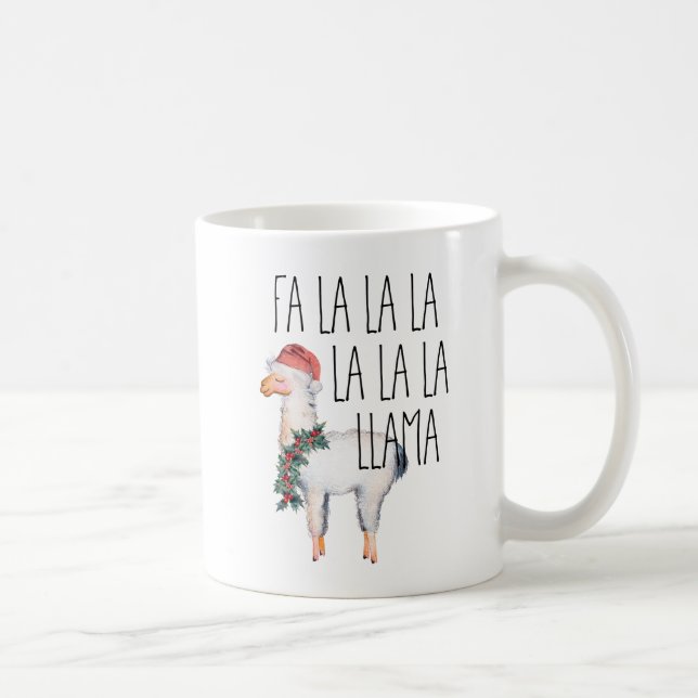 Funny Christmas Llama Fa La La La La Coffee Mug (Right)