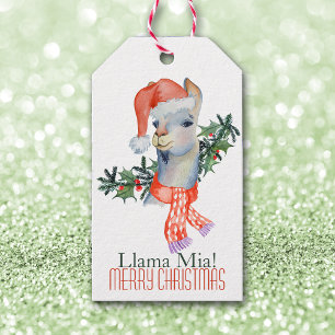 Funny Christmas Llama Gift Tags