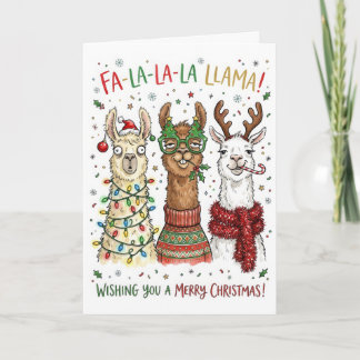 Funny Christmas Llamas – Fa La La Llama Card