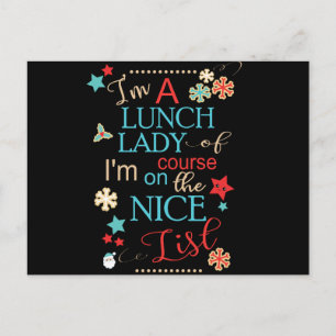 Funny Christmas Lunch Lady Gift I'm A Lunch Lady Postcard