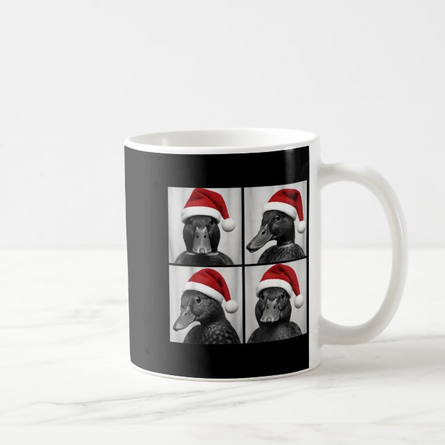 Funny Christmas Mallard Duck Santa Photo Booth  Coffee Mug (Right)