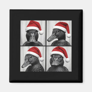 Funny Christmas Mallard Duck Santa Photo Booth Magnet