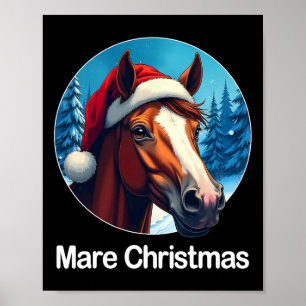 Funny Christmas Mare Horseck Riding Horse Lover Eq Poster