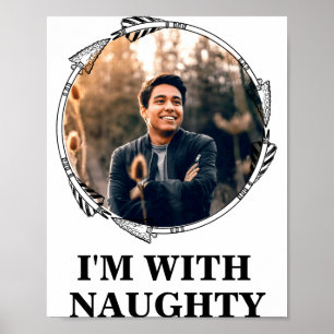 Funny Christmas Matching Couple Naughty Nice Photo Poster
