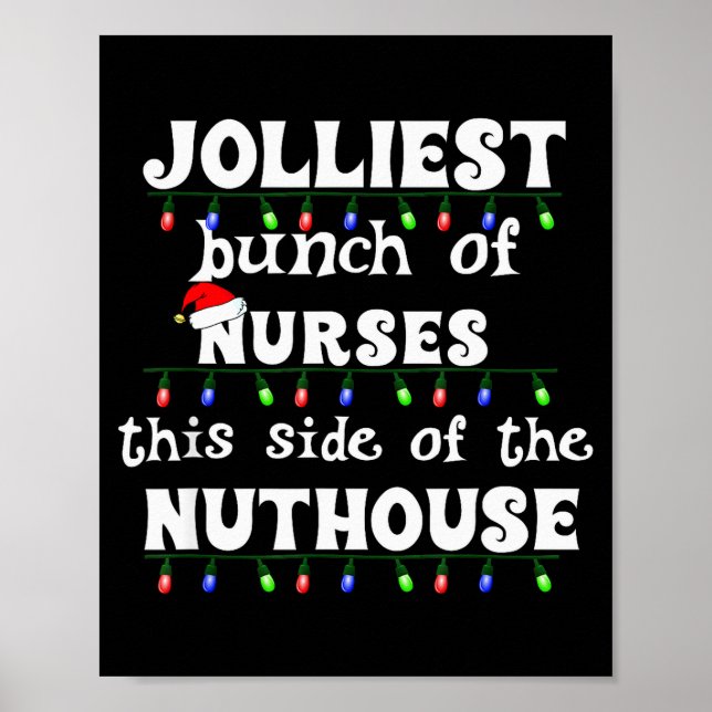 Funny Christmas Matching Group Work Jolliest Bunch Poster (Front)