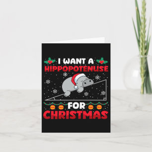 Funny Christmas Math Teacher Hippopotenuse Math Lo Card