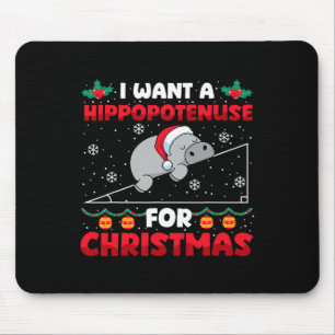 Funny Christmas Math Teacher Hippopotenuse Math Lo Mouse Pad