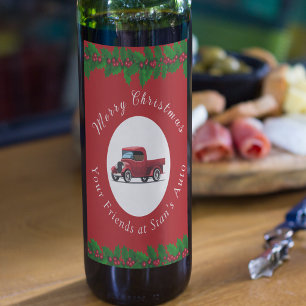 Funny Christmas  Mechanic Auto Repair  Wine Label