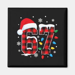 Funny Christmas Meme 67 Red Buffalo Plaid Xmas Paj Magnet