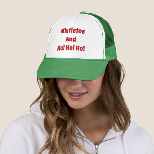 Funny Christmas Mistletoe Trucker Hat (In Situ)