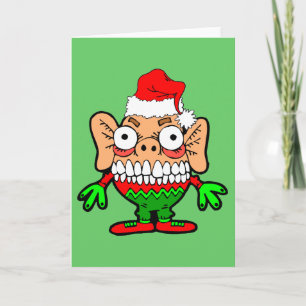 Funny Christmas monster Holiday Card