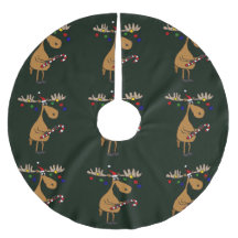 Funny Christmas Moose Tree Skirt