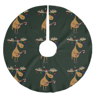 Funny Christmas Moose Tree Skirt