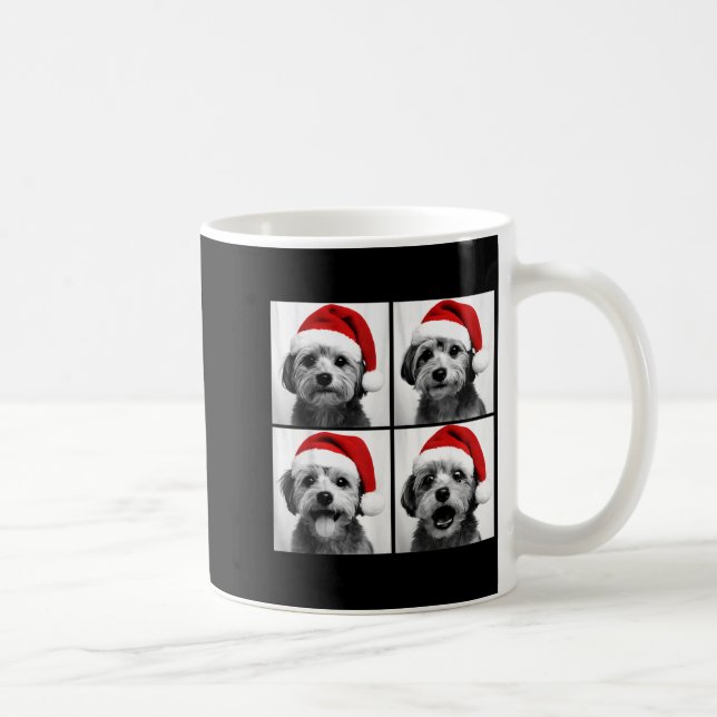 Funny Christmas Morkie Santa Dog Lover Photo Booth Coffee Mug (Right)