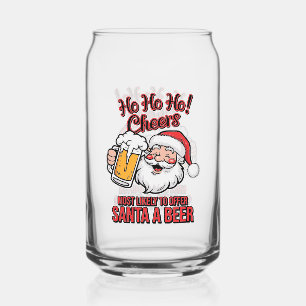 Funny Christmas most likely Santa beer Can Glass