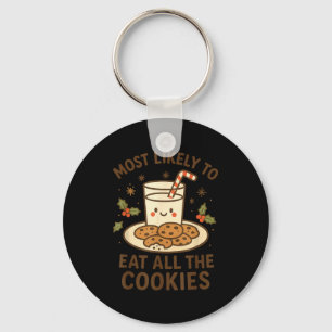 Funny Christmas - Most Likely To Eat All The Cooki Key Ring