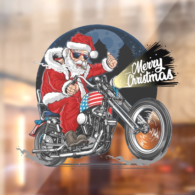 Funny Christmas Motorcycle Riding Santa Claus  (Sheet 2)