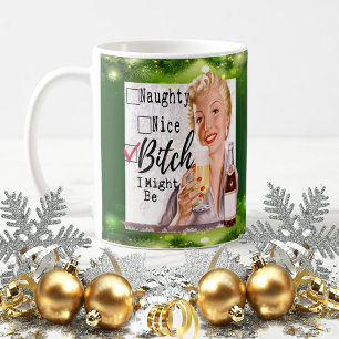 Funny Christmas Mug Best Friend "Naughty / Nice?"