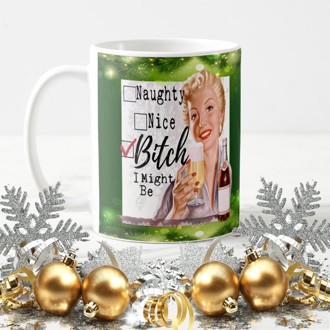 Funny Christmas Mug Best Friend "Naughty / Nice?" (Creator Uploaded)